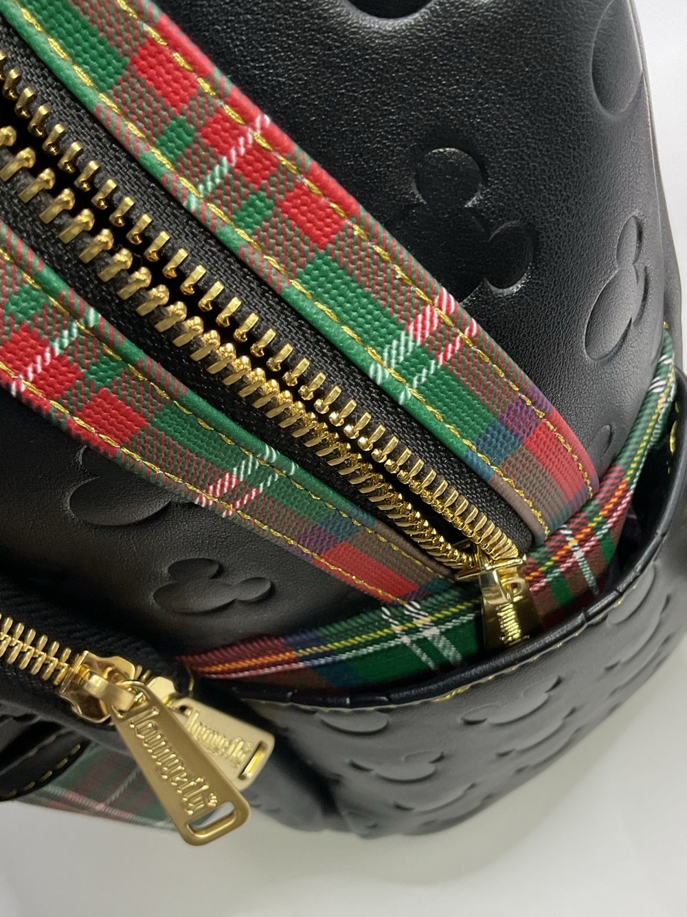 Loungefly Disney Parks Black Mini Backpack VIP Tours Plaid - Picture 9 of 13